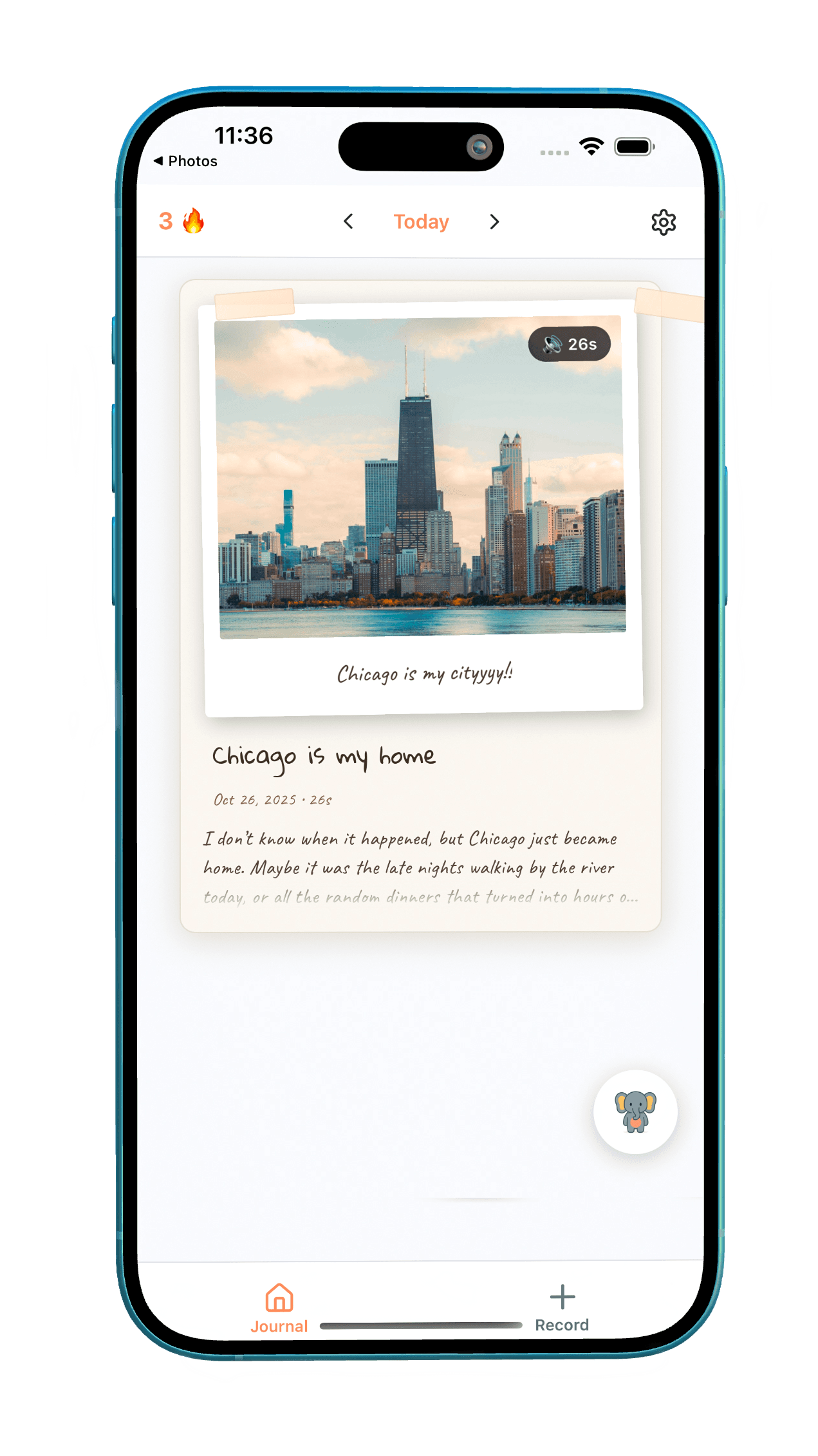 Echo app interface showing voice journaling features on mobile devices